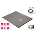 Extraflache duschwanne grauer zement RAL 7037 + Ventil